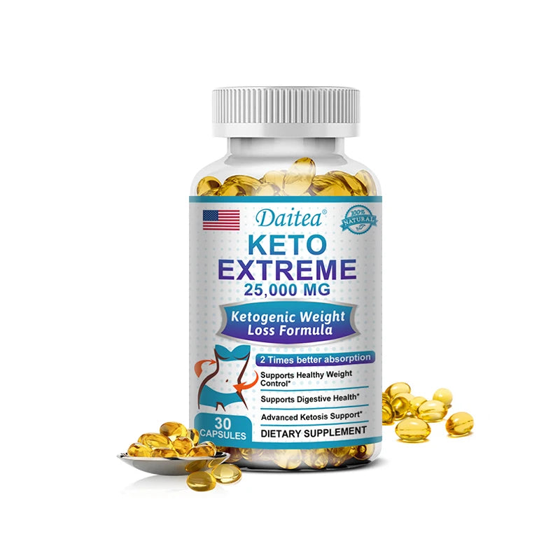 Daitea Keto Supplement 25000mg – Supports healthy eating, weight management, supports immunity, 120 capsules supplements
