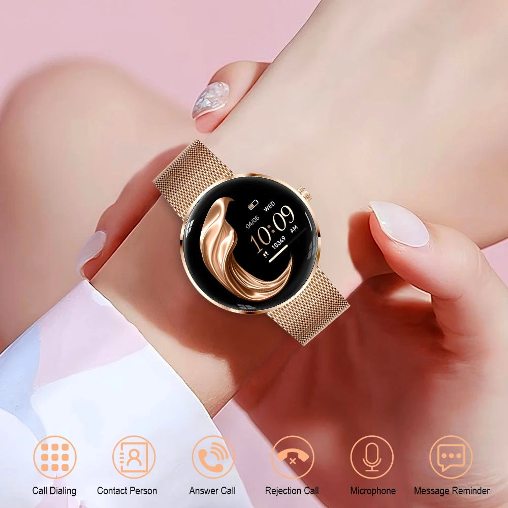 MEVADEN 8.5mm Ultra-thin Luxury Stainless Steel Smart Watch Women 1.43