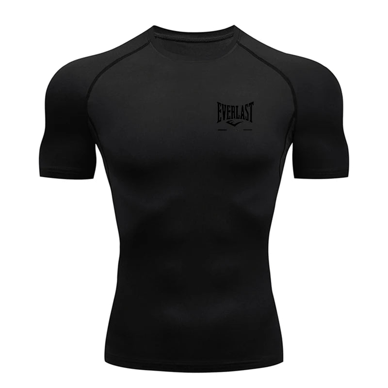 New Men's Running Compression T-Shirt Short Sleeve Gym Workout Shirts Fitness Shirts Men's Jogging Sportswear Sweatshirts