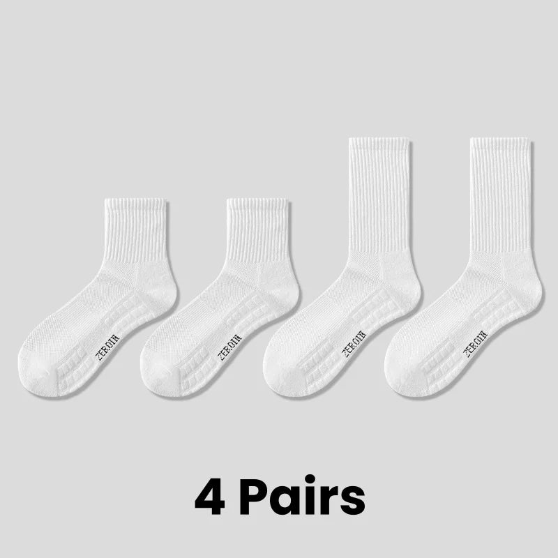 Men's Thick Bottom Sweat Absorbing and Breathable Sports Socks with Bottom Cushion for Running Professional Sports Men's Socks