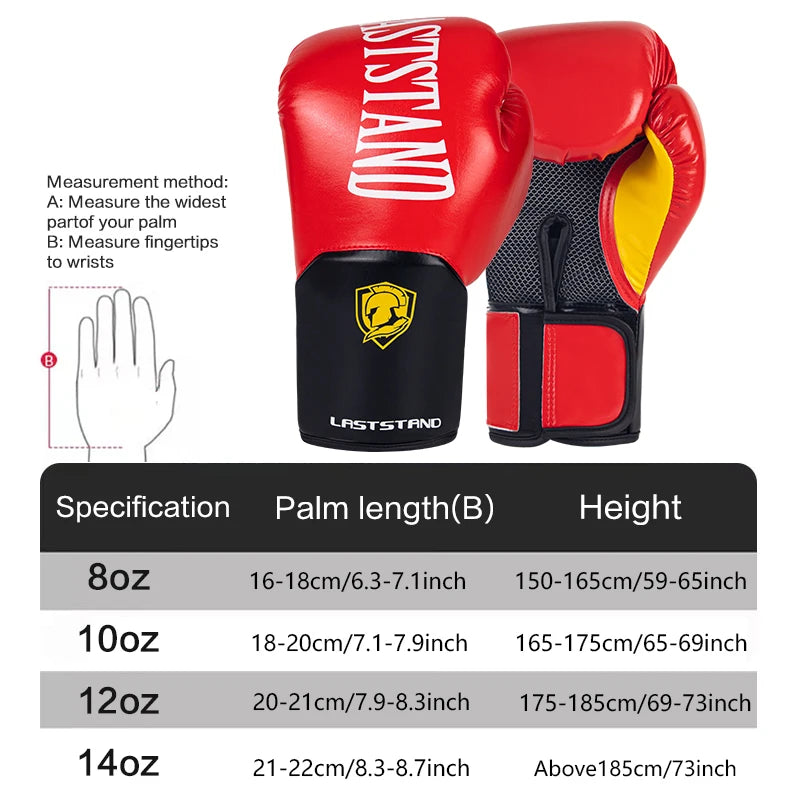 8/10/12/14oz Boxing Gloves Adult Men's Sanda Combat Punching Bag Training Women's Thick Breathable Muay Thai Combat