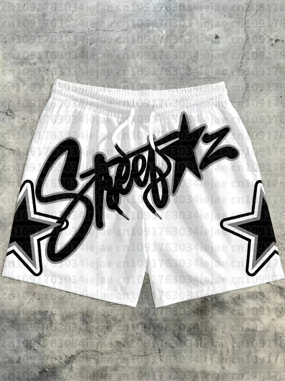 2026 Summer New Breathable Fitness 3D Letter Printed Star Pattern Casual, Fashionable, Soft and Comfortable Men's Shorts