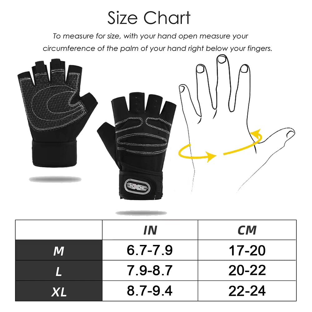 Gym Gloves Fitness Weight Lifting Gloves Body Building Training Sports Exercise Cycling Sport Workout Glove for Men Women M/L/XL