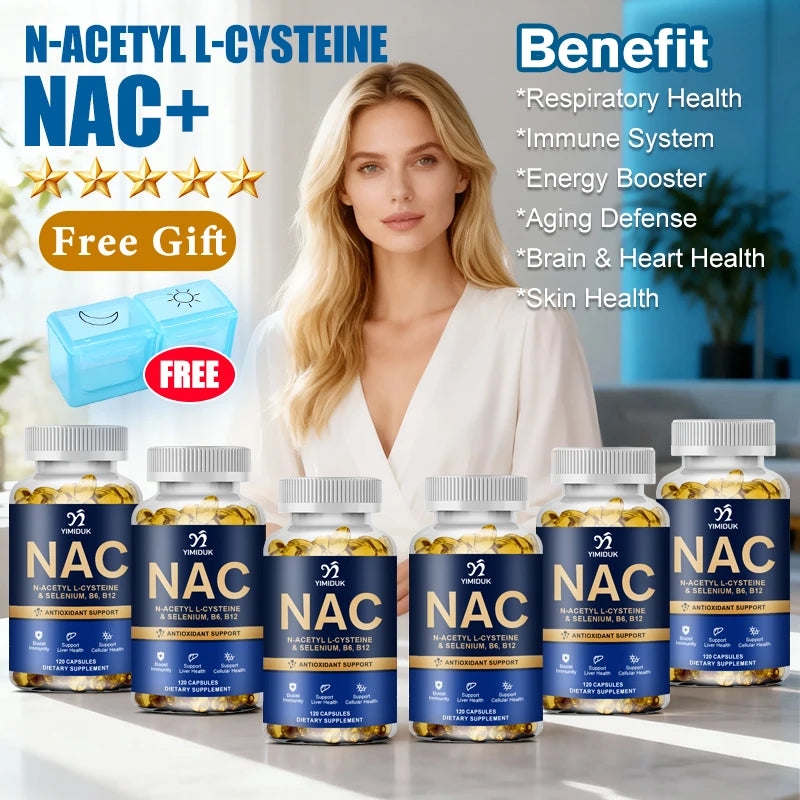 NAC Glutathione Capsules N-Acetyl Cysteine 1200 mg Support for Liver, Lung | Amino Acid, Easy to Absorb