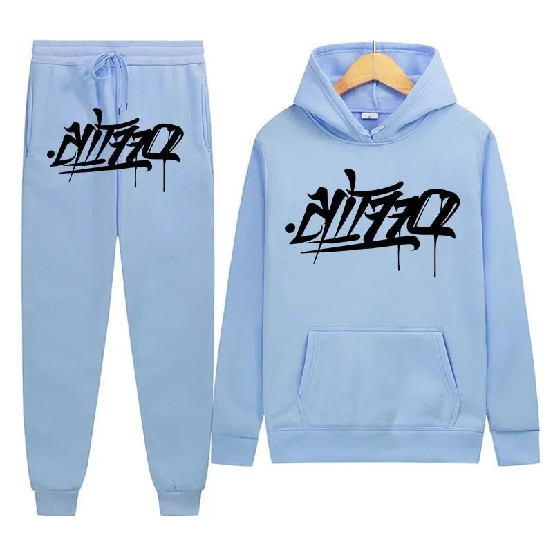 Large supply of men's sportswear, new fashion hip hop suit two-piece set hoodie printed sweatshirt comfortable casual male style