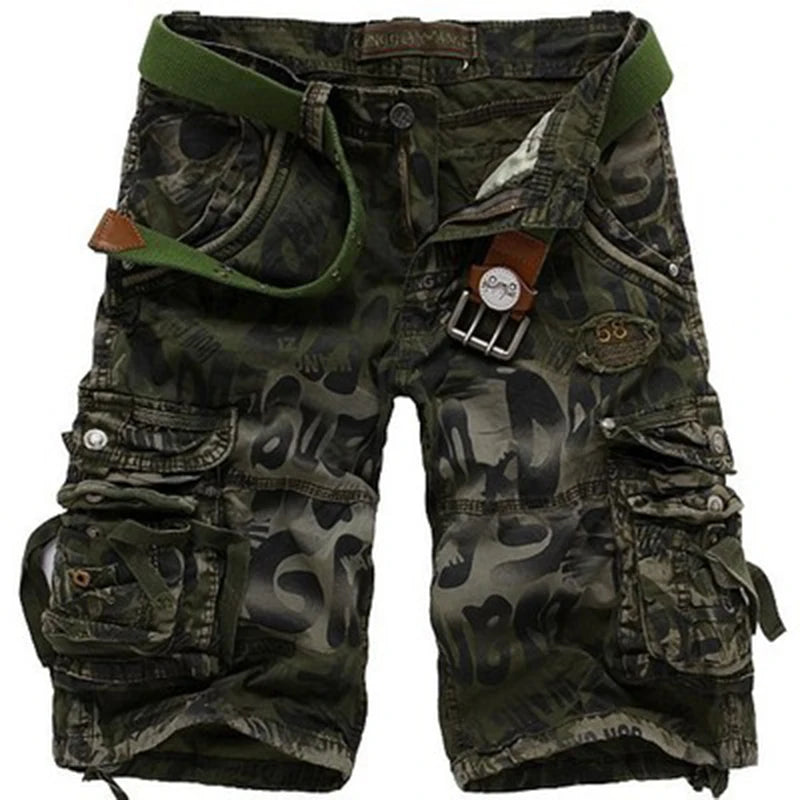 New Loose Pants Multiple Pockets Men's Camouflage Cargo Shorts no belt- High Quality - Fashion Men's Shorts Aliexpres Smonopoly