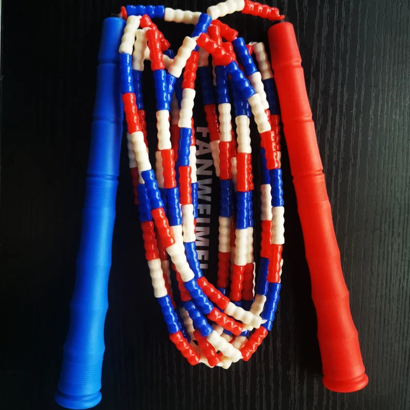 NEVERTOOLATE 20CM LONG HANDLE 3 meter length between handles beaded skipping rope soft PVC beads adult skill tricks tall people