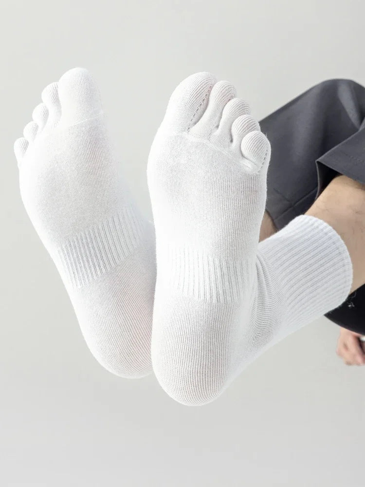 3 Pairs High Quality Cotton Toe Socks Men Five Finger Socks Men Anti-slip Crew Ankle Socks with Separate Fingers Men Comfortable
