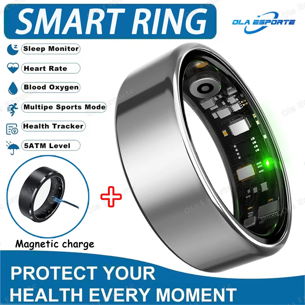 Smart Ring Bluetooth Call Heart Rate Blood Pressure Monitor Men Womenes Smartring 5ATM Waterproof Health Multi Sports Ring HT30