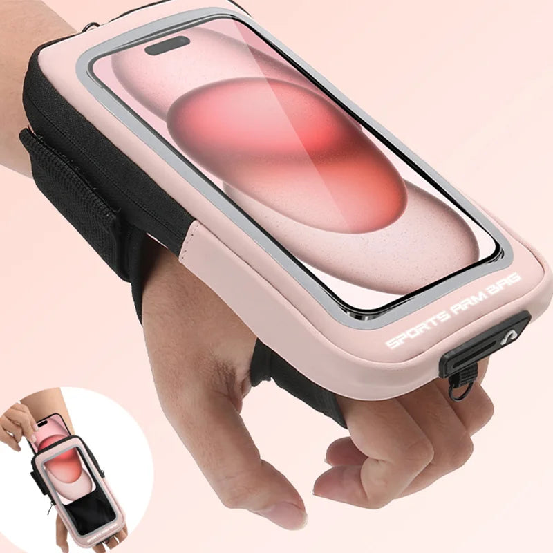 Unisex Running Wrist Bag Compatible Travel Outdoor Sports Arm Bag Phone Holder Waterproof Lightweight Adjustable Wrist Armbands