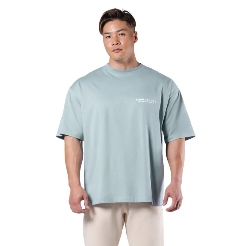 LYFT UNITED KINGDOM Trendy Loose Fitting Men's Sports Short Sleeved T-shirt Pure Cotton Gym Running Shirts Training Clothes Tees