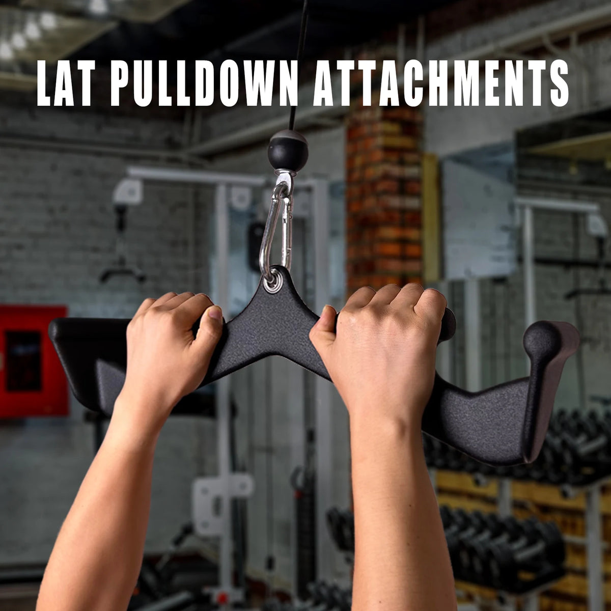LAT Pull Down Handle Fitness Accessories Rowing T-bar V-Bar Pulley Cable Machine Attachments For Back Bicep Tricep 5Pcs