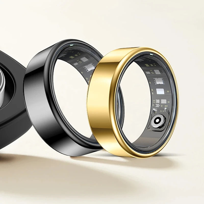 Women Men Fashion Smart Ring Fitness Tracker Health Sleep Monitor Blood Pressure Heart Rate Oxygen Monitor for Running, Hiking