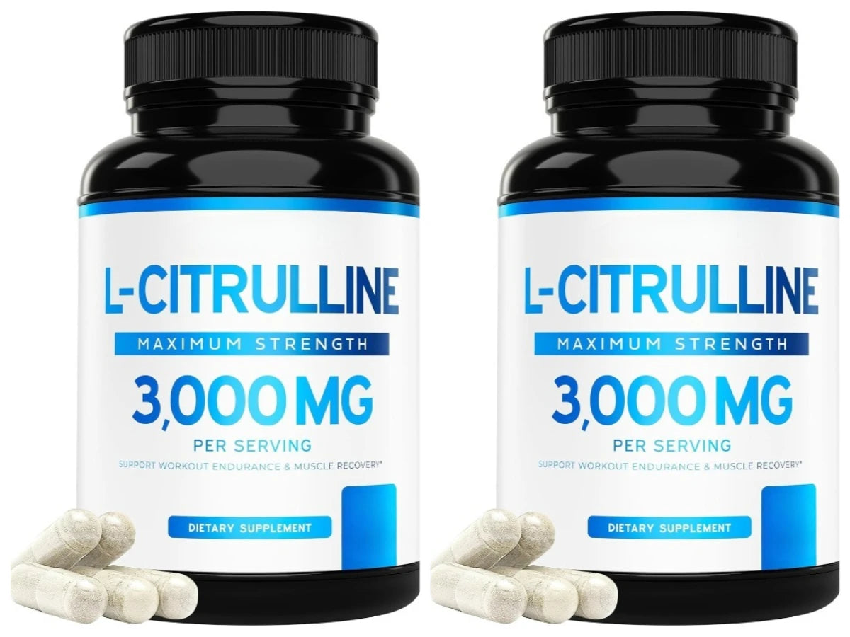 L-Citrulline 3000mg Supplement for Men & Women Vegan Non-GMO Amino Acid Sports Support for Workout Pump Muscle Recovery 60CT