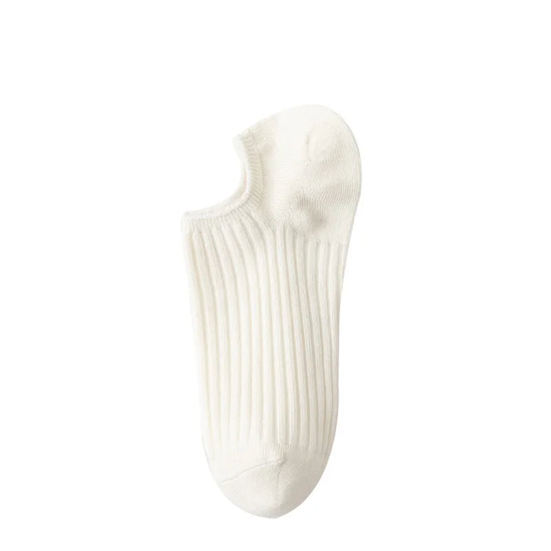 5Pairs Summer Men Women's Socks Solid Color Cotton Invisible Boat Socks Breathable Casual Low Cut No Show Socks Short Ankle Sock