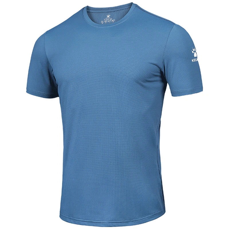 KELME Man T-shirt Running Trainning Exercise Sports Tights Round Neck Ice Silk Breathable Fitness Quick-Dry Shirts 8151TX1002