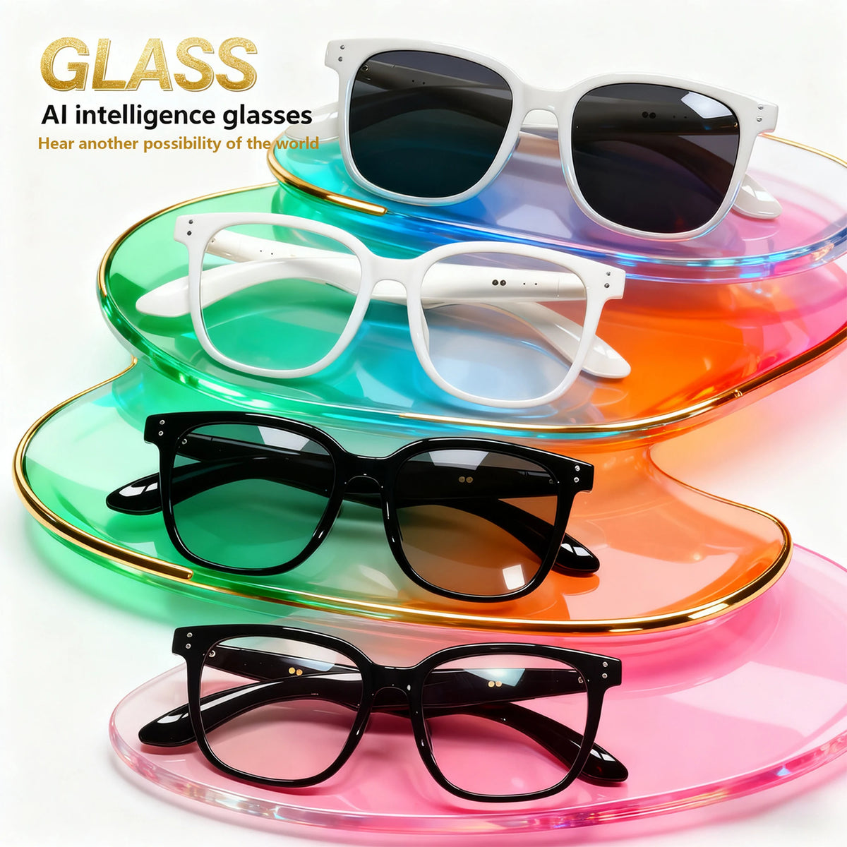 New Smart AI Translation Wireless Glasses with Audio Playback, Suitable for Work, Outdoor Activities, Cycling, and Beach Use