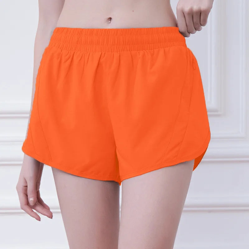 Women 2-in-1 Anti Chafing Sports Shorts Quick Dry Running Yoga Shorts Summer Thin Breathable Outdoor Fitness Short Pants
