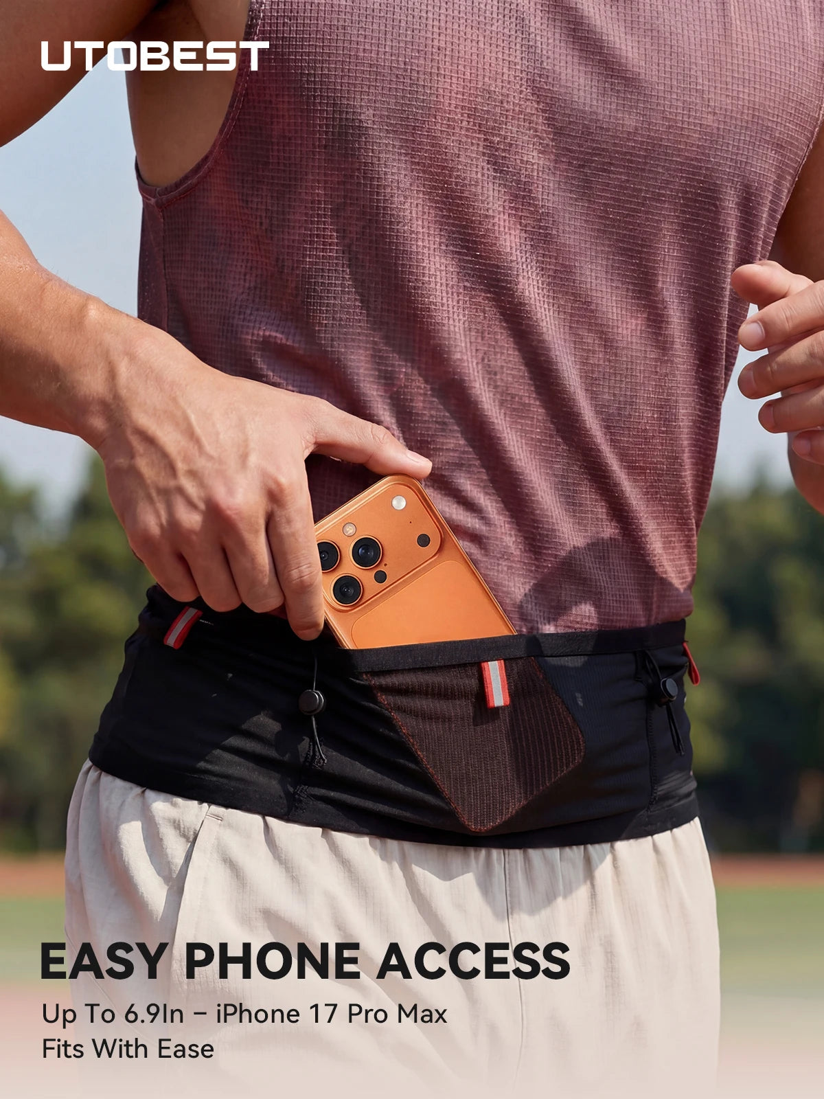 UTOBEST B7 Pro Professional Marathon Running Belt Ultra-Light Race Number Belt Phone Holder Waist Bag Breathable Fanny Pack