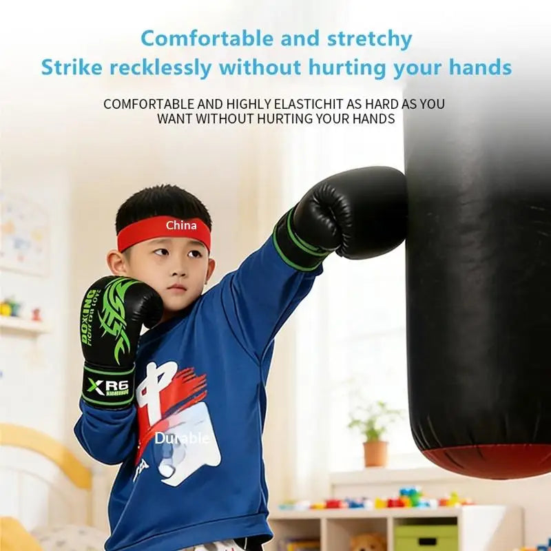 4/6 Oz PU Breathable Children's Adult Professional Sanda Muay Thai Taekwondo Neutral Breathable Boxing Gloves