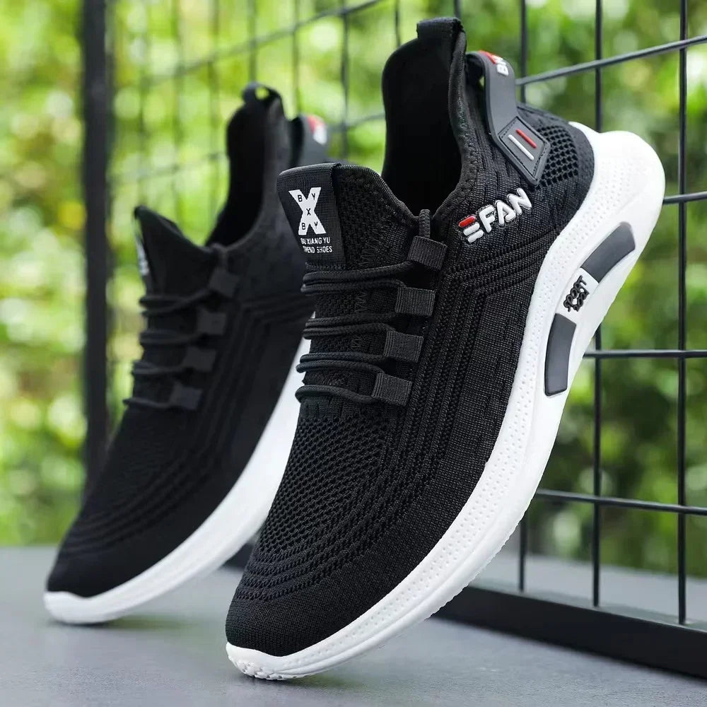 Low cut Lightweight Sports Shoes Men's Casual Shoes Korean Edition Trendy Shoes 2025 Summer Flying Weaving Mens Running Shoes