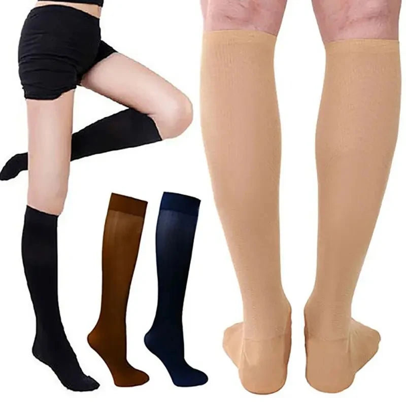 Varicose Compression Socks Blood Circulation Knee Length Elastic Socks Gym Outdoor Marathon Cycling Natural Hiking Sports Sock