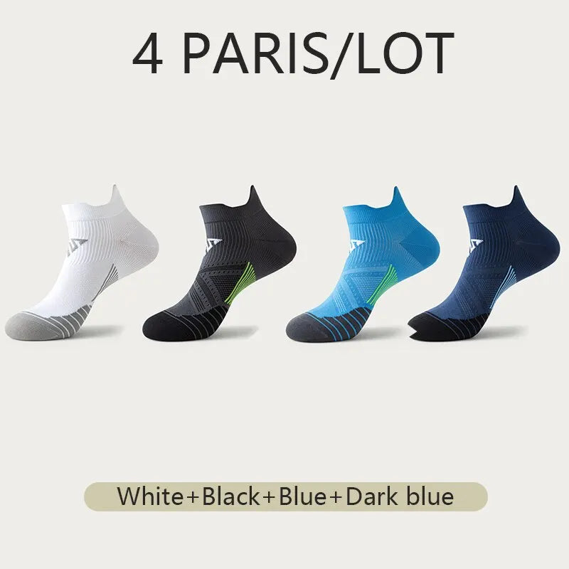 4 Pairs/Lot Men Sport Socks New Anti-sweat Women Gym Socks Men Breathable Cycling Socks Quick Dry Unisex Fitness Socks Set