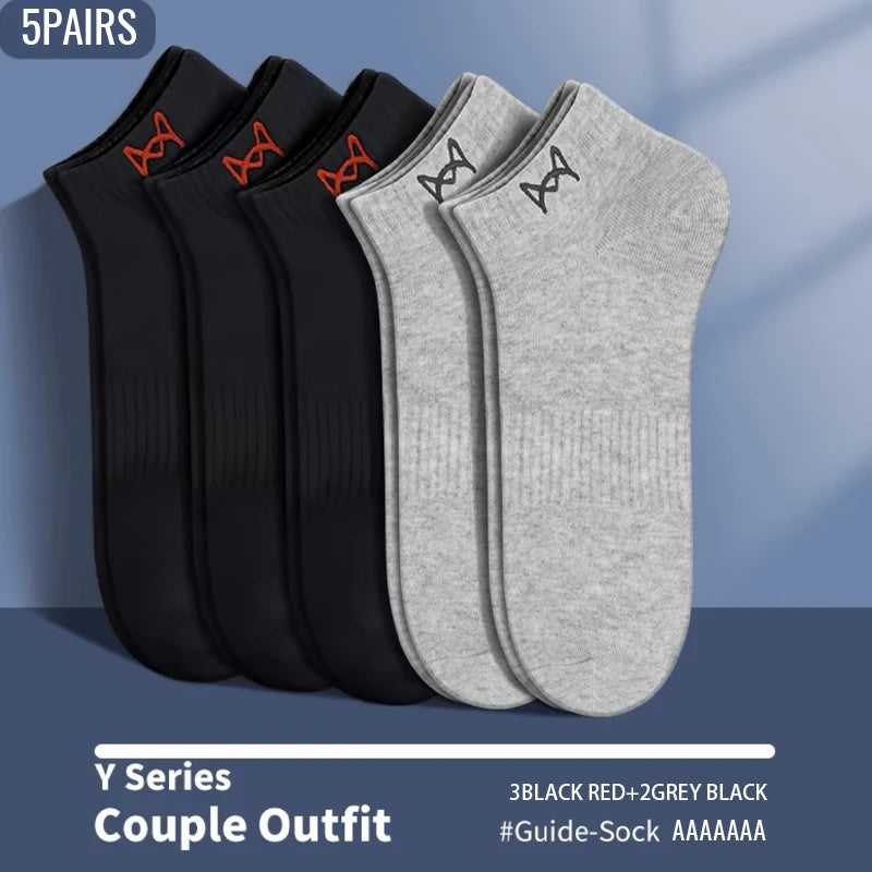 MiiOW Pure Cotton Short Sock Men Sport Non-Slip Invisible Ankle Sock Summer Anti Sweat Deodorant Breathable Business Dress Sock