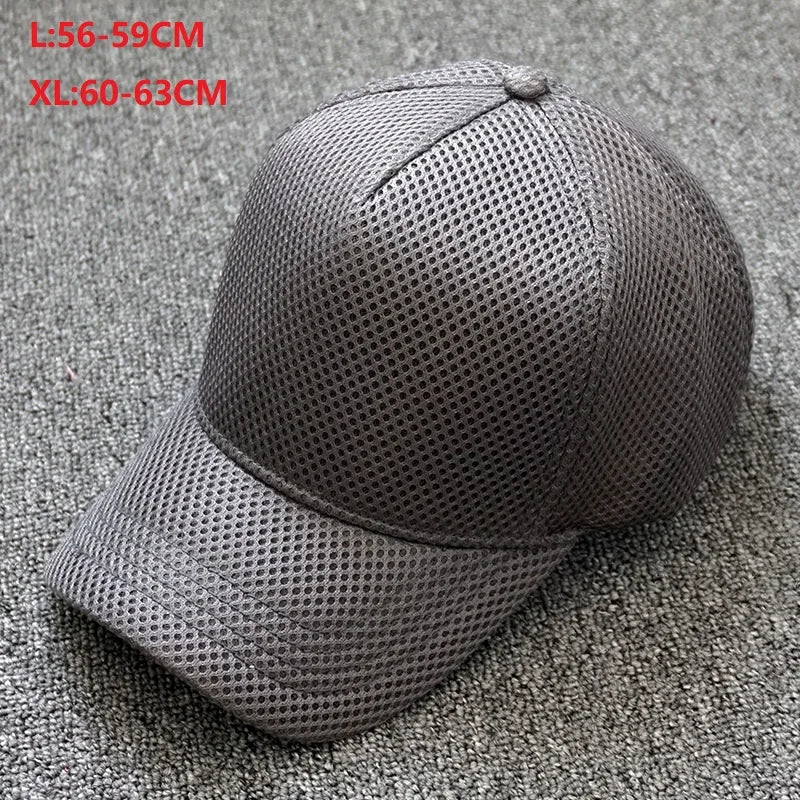 Summer Big/Small Head Mesh Baseball Cap Outdoors Large Sun Caps Oversize Plus Size Trucker Hat 55-60cm 60-65cm