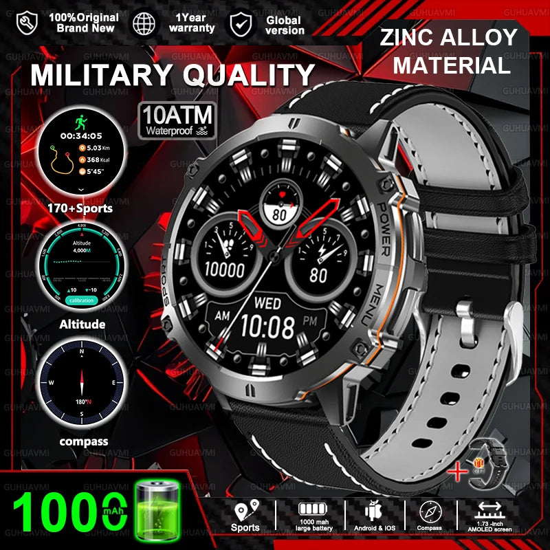 2025 New T-Rex3 1000mAh Battery Sports SmartWatch 1.73