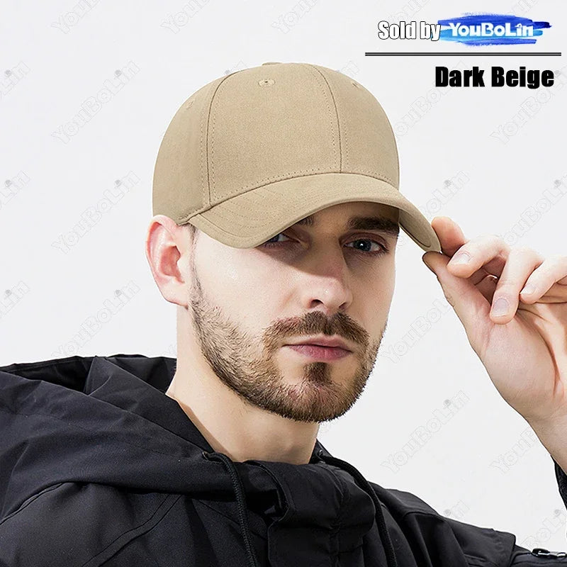 High Quality Simple Style Cotton Wide-Brim Stiff Top Baseball Cap Outdoor Casual Sports Sunshade Duckbill Cap