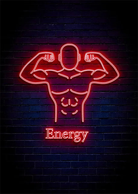 Modern Fitness Body Motivation Neon Design Canvas Posters GYM Body Pop Wall Art Simply Fitness Power Print Art GYM Decor Mural