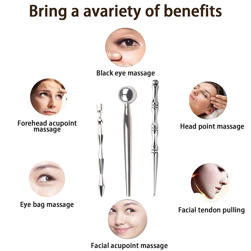 Face Care Tool Point Probe Pen Massager For Face Facial Reflexology Massage Tool Retractable Acupuncture Pen