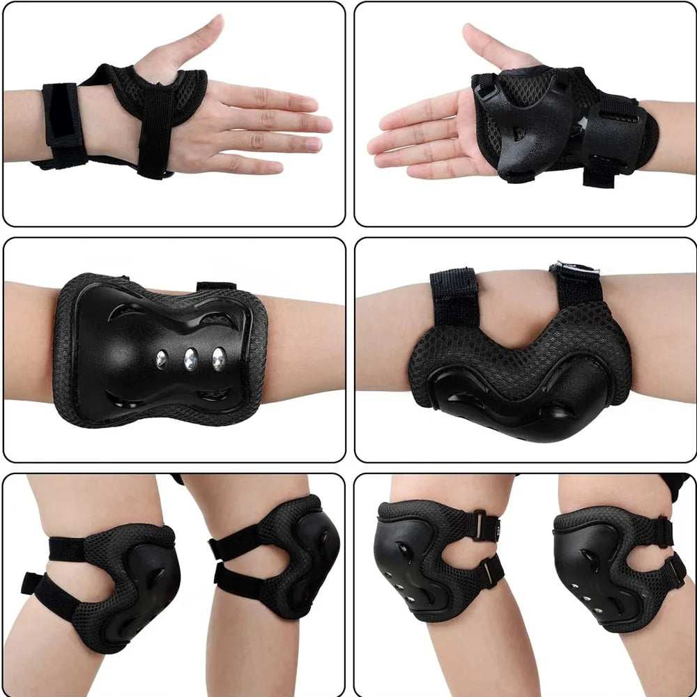 6Pcs kids Knee Pad Elbow Pads Guards Protective Gear Set for Roller Skates Cycling Skateboard Inline Skatings Scooter
