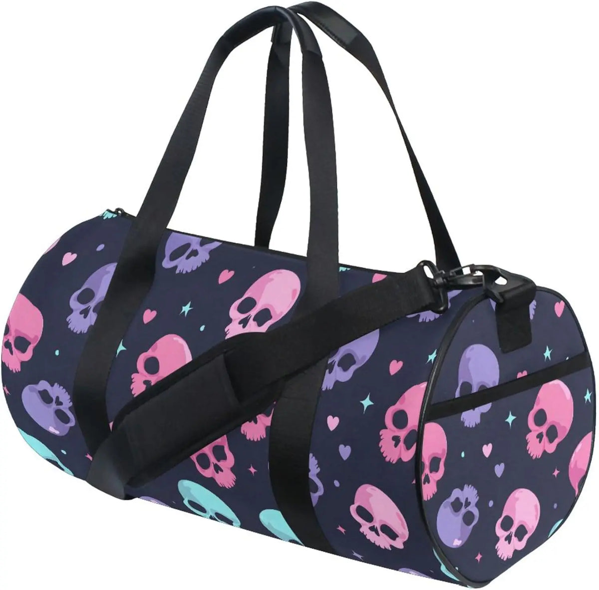 Sports Duffel Bags Gothic Skull Butterfly Athletic Gym Bag Overnight Workout Travel Tote Luggage for Men Women Yoga