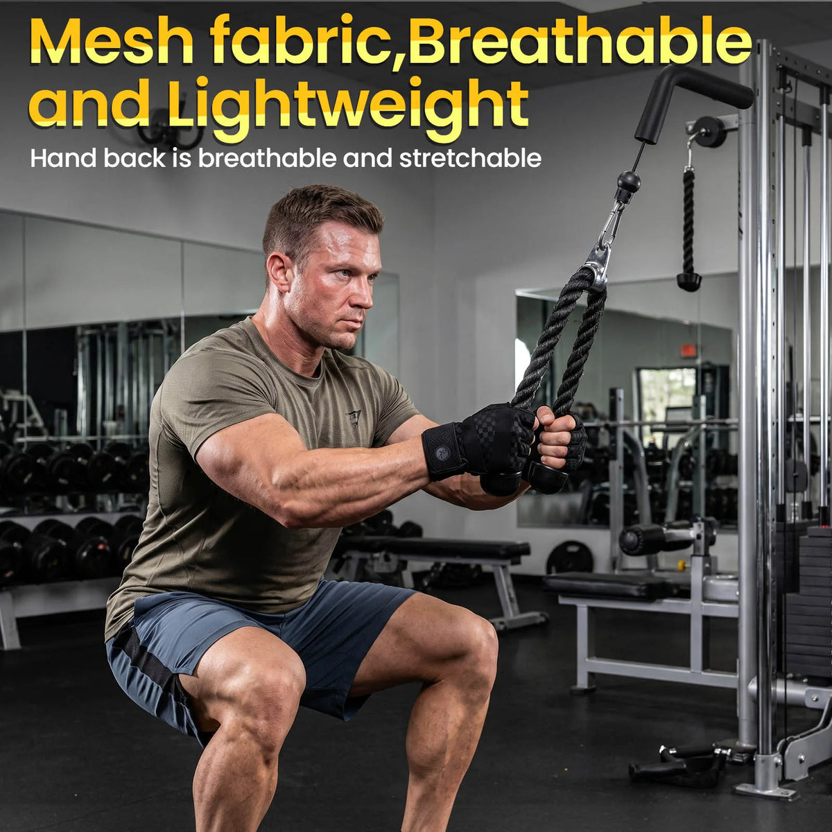 MOREOK Weight Lifting Gloves Breathable Anti-slip Strength Training Exercise Workout Fitness Gym Gloves for Pull-ups