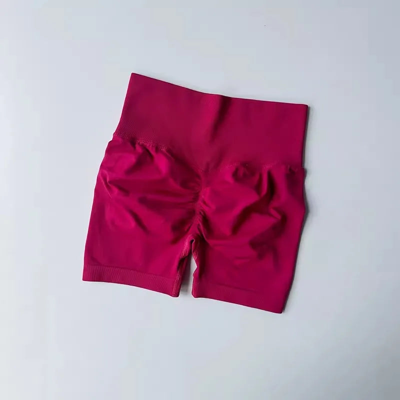 Summer High-Waist Women's Yoga Shorts Breathable Fitness Shorts Butt Lift Sports Running Cycling Push-Up Workout Gym Shorts