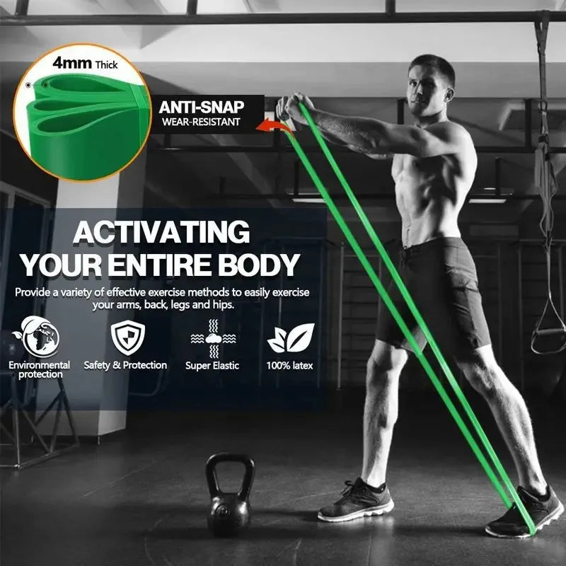 Unisex Fitness Band Pull Up Elastic Rubber Bands Resistance Loop Energy Set Home Gym Workout Expander Strengthen Trainning