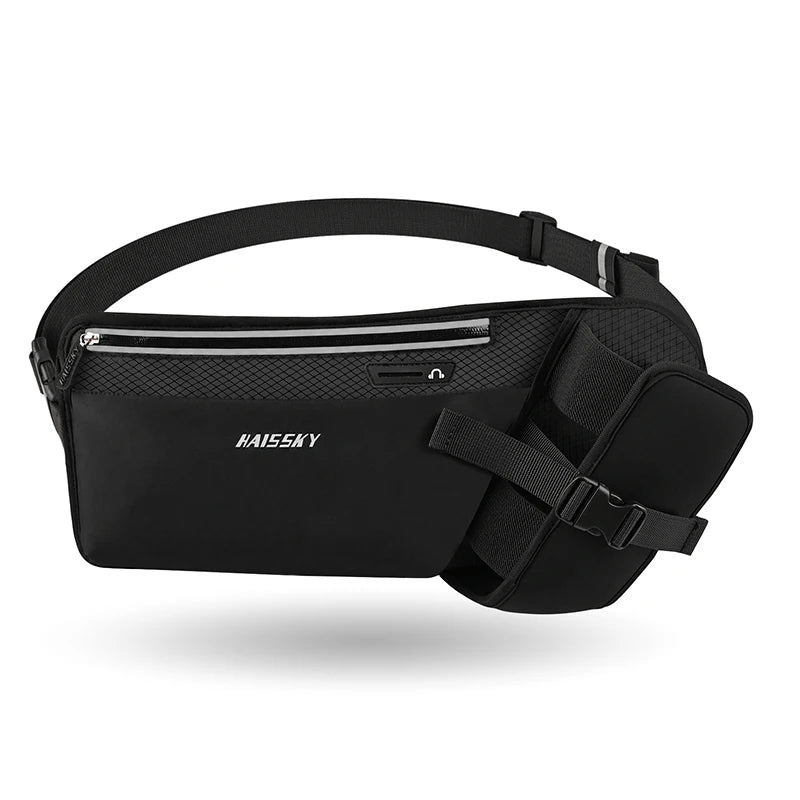Haissky Upgrade Water Bottle Holder Running Bags For Women Men ,Outdoor Sports Fitness Large Capacity Fanny Waist Pack Pouch