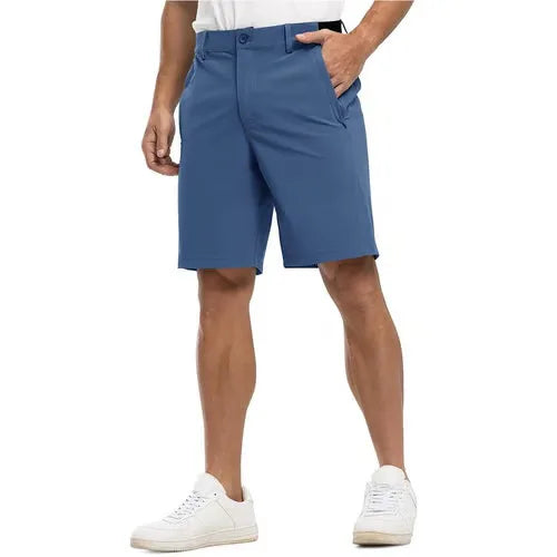 2021 New Summer 100% Cotton Solid Shorts Men High Quality Casual Business Social Elastic Waist Men Shorts 10 Colors Beach Shorts