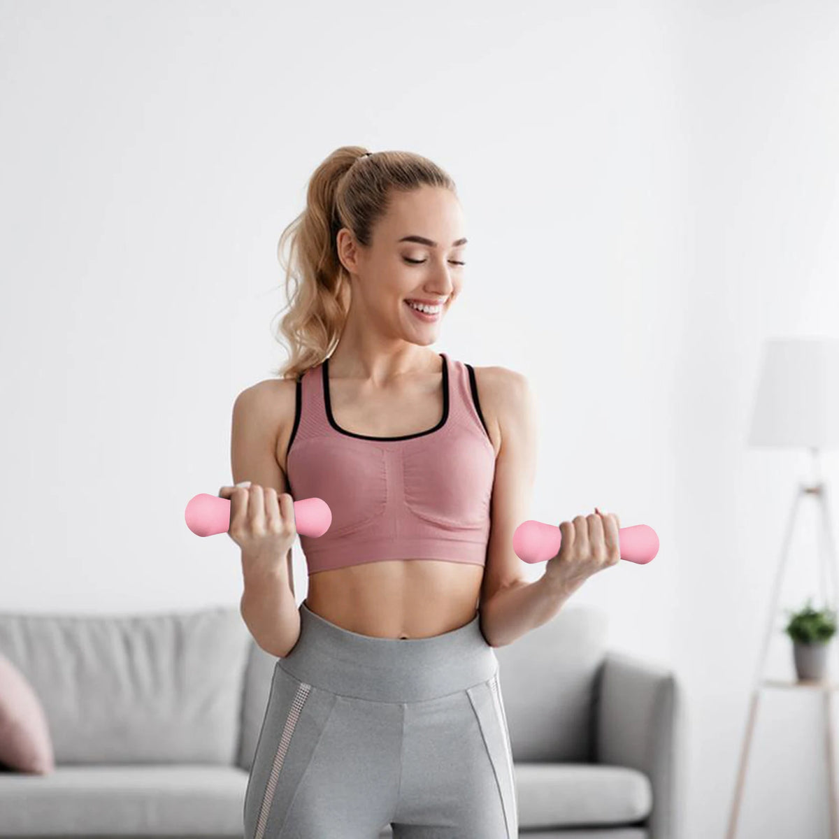 Home Gym Fitness Dumbbell Non-Slip Coated Home Workout Dumbbell for Women's Strength Training