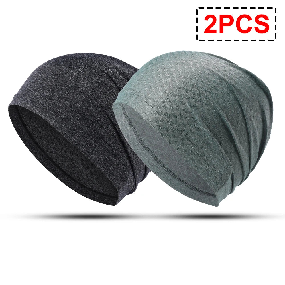 1/2PCS Quick-drying Running Cap Summer Breathable Stretchy Beanies Sport Outdoor Cycling Hiking Jogging Tennis Baseball Soft Hat
