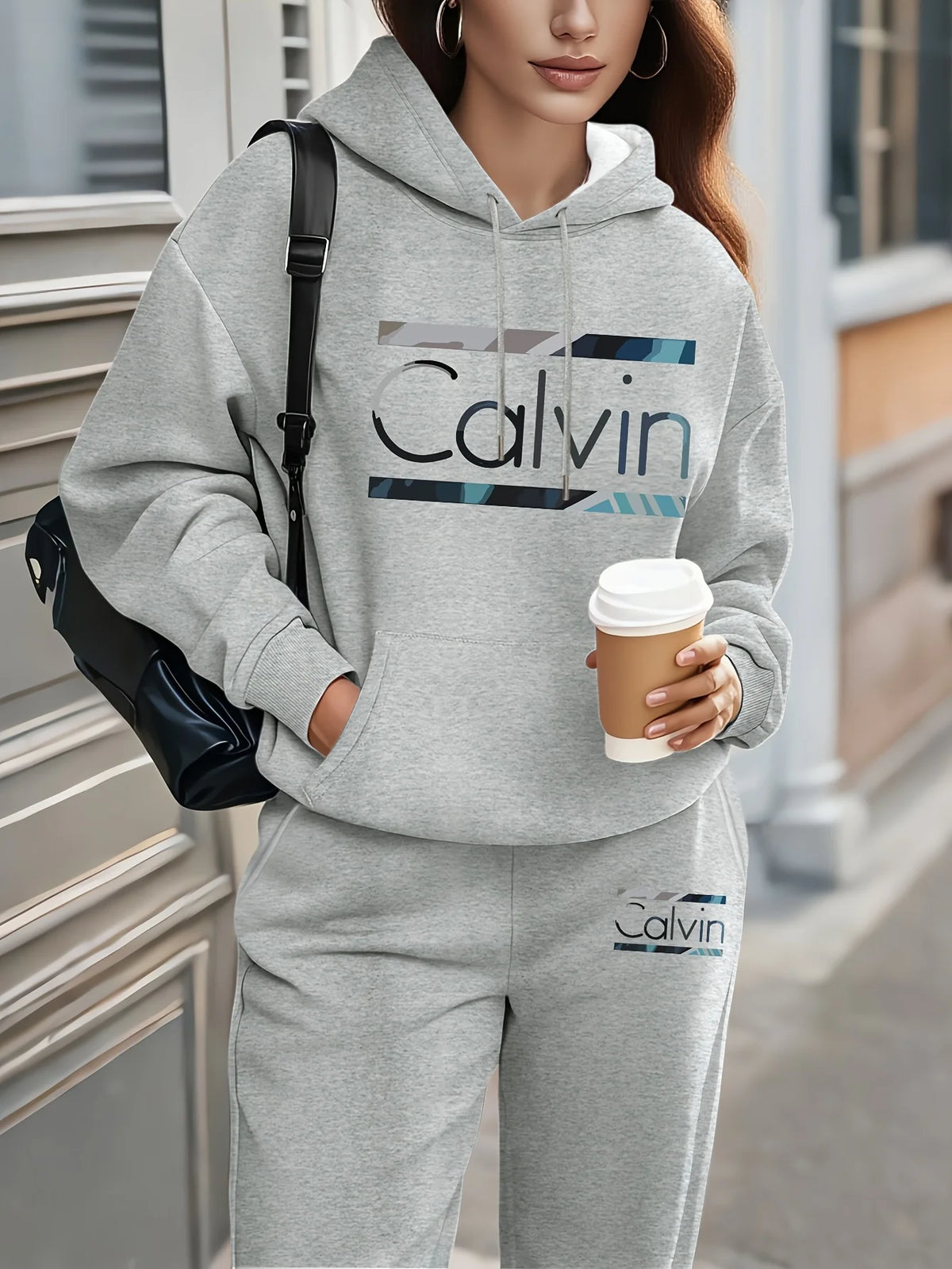Letter Printed Women's Tracksuit Quality Two Piece Set for Women Fashion Jogging Sweatshirt Suit Drawstring Sports Daily Hooded