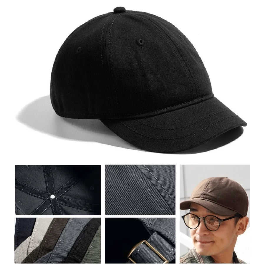 Short Bill Baseball Caps for Men Women Plus Size Big Head Mesh Summer Breathable Short Brim Trucker Hat Running 56-60cm 60-65cm