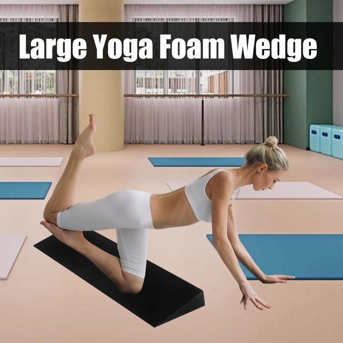 Squat Wedge Slant Board for Calf Stretching & Heel Elevated Squats Yoga Wedge Block for Pilates Fitness Home Gym Equipment