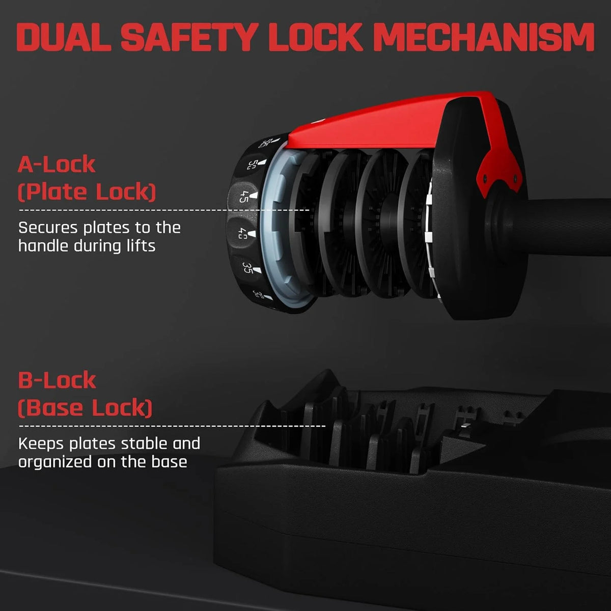Adjustable Dumbbell Set 52.5 LBS Adjustable Dumbbells Fast Adjust Dumbbell Weight Set with Anti Slip Handle and Tray for