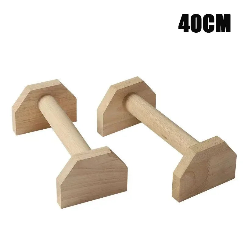 Strength Training Push-Up Stand 2pcs Anti-Slip Fitness Push Up Bar Workout Wooden Single and Double Bar for Abdominal Equipment