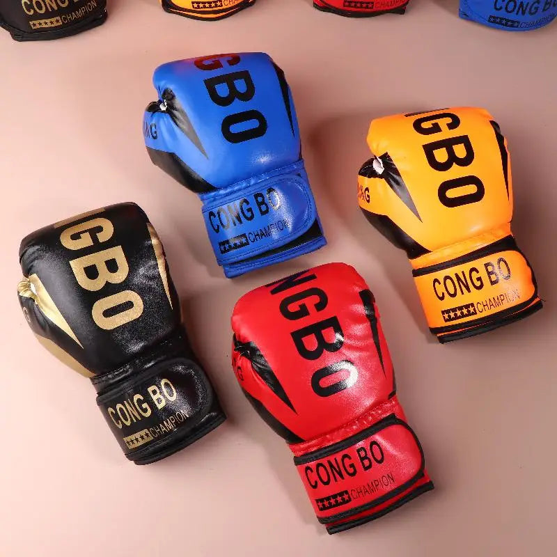 Kids 6oz Professional Boxing Training Sparring Gloves PU Leather Kids Breathable Muay Thai Punching Karate Training Gloves