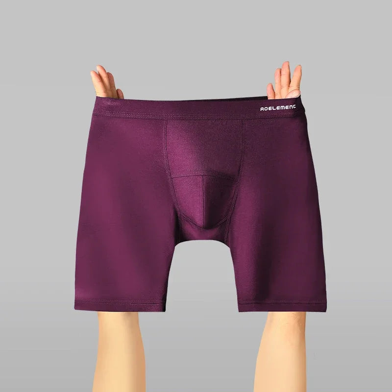 3pc Men's sports extended leg underwear Modal boxers running anti-wear leg quick dry long boxers