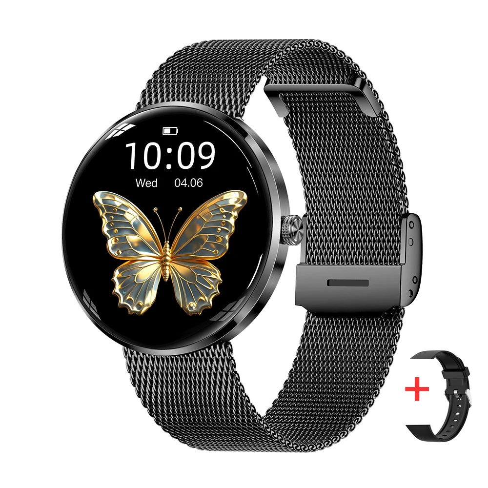 MEVADEN 8.5mm Ultra-thin Luxury Stainless Steel Smart Watch Women 1.43